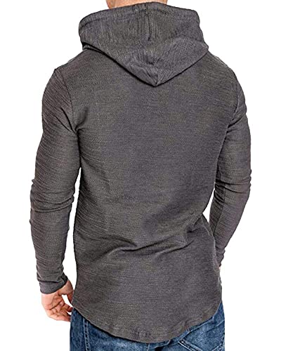Image of Lexiart Mens Cotton Hoodies Pullover Sport Muscle Workout Shirts