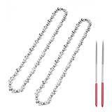 Seesii Mini Chainsaw Chain Replacement 8 Inch for 8 Inch Bar-2 PCAK, 043" Gauge, 1/4" LP Pitch, 47 Drive Links Fits Seesii And All Brands Mini Chainsaw【Free Chain Sharpener File Inclded】