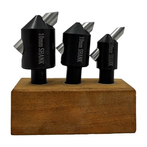 Juego de 3 cortadores de moscas HSS 10 mm para fresadora y planeado