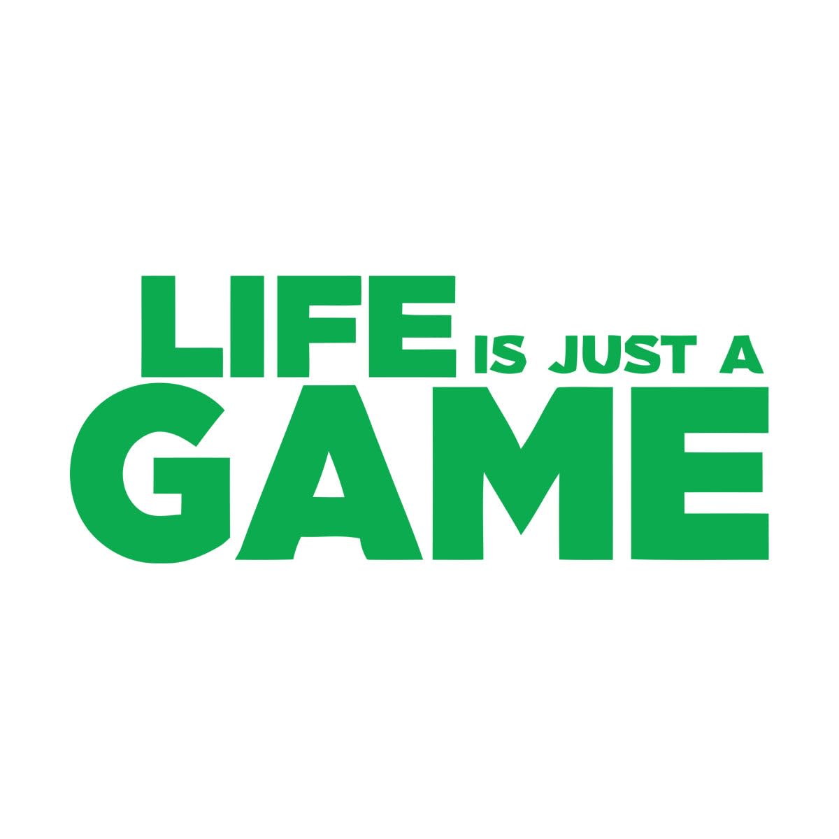 Life is JUST a Game Wall Decal Quote Living Room Home Decor Gamer Vinyl Stickers Wallpaper Boys Bedroom Removable Art Mural Extra Large - 57x142cm