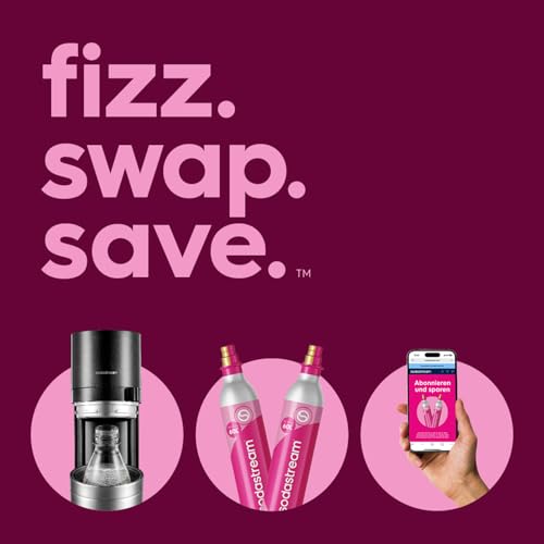Miniatura 7 de Sodastream Duo Pack - Máquina Gasificadora De Agua Color Negro Con 2 Botellas Fuse De 1l 2 Botellas Fuse Glass De Cristal De 1l Y 1 Cilindro De Gas Color Rosa, Para Preparar Hasta 60l De Agua Con Gas