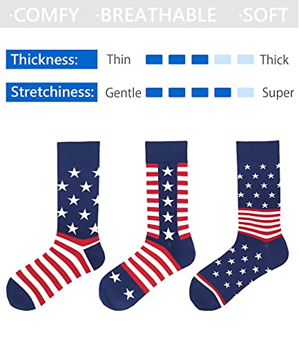 American Flag Socks Men's Stars Stripes Patriotic Socks4