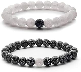 Anavego True Bond Comes with Unique Storage Gift Box Matching Couples Bracelet Set. Gift for Him Her Boyfriend Girlfriend Husband Wife Women Men Mother Father. 8 Millimetre Beaded