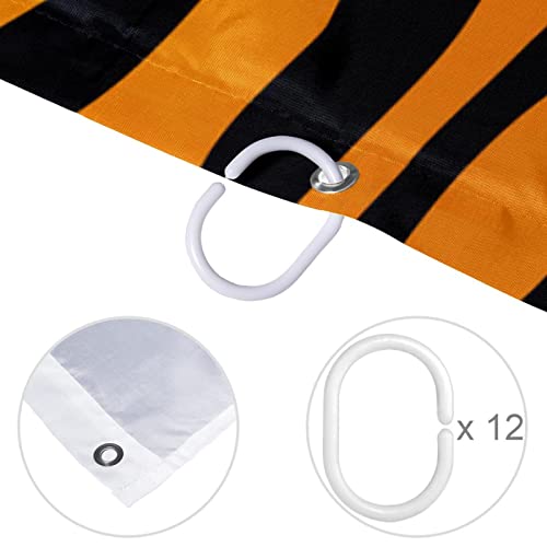 Rideau de douche tigre 183 cm anti-projections avec crochets de fixation
