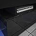Boddenly Modern Minimalist TV Stand with High-Gloss LED Lights, Media Console Storage Cabinet in Black, Living Room TV Console Storage Cabinet, Sofa Console Table for Living Room, 51 Inch