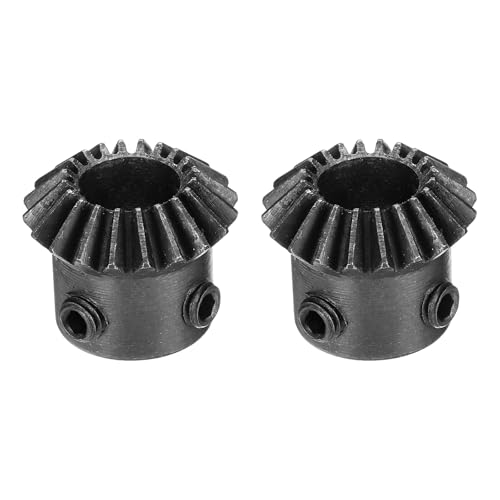 QUARKZMAN 2Stk Kegelrad 1 Modul 1:1 Untersetzung 20t 10mm Loch Durchm Kegelritzel Zahnrad Messing 90 Grad Lenkgetriebe für Hardware Mechanische Drehung
