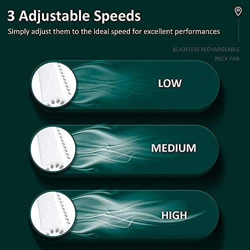 TRILINK Portable Bladeless Neck Fan with 360° Airflow, Mini USB Rechargeable Electric Fan, Personal fan Hands Free Wearable Neckband Small Fans Cooling Quiet for Kids Home Office Travel Sports Outdoor
