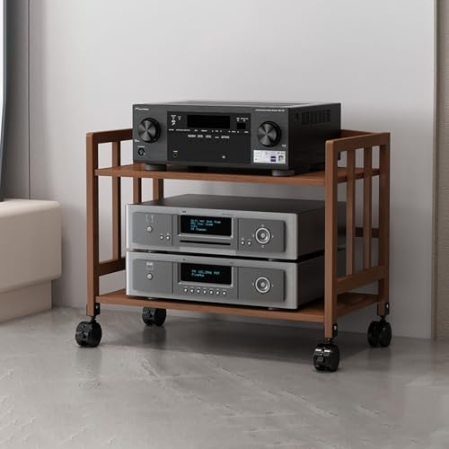 Étagère DVD et support multimédia mobile avec roulettes pour salon et chambre
