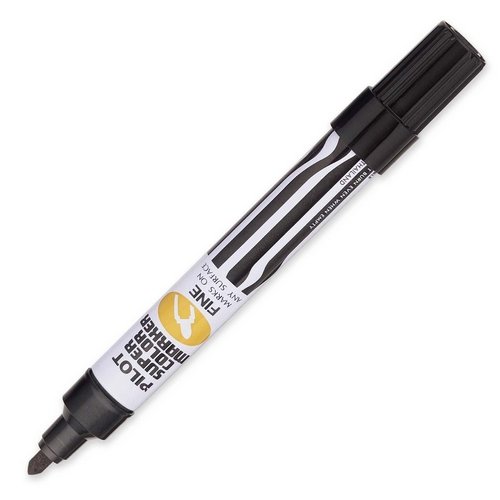 Pilot Super Color Refillable Permanent Markers, Black Ink, Fine Bullet Point, 12-Pack (44600) #TOP2