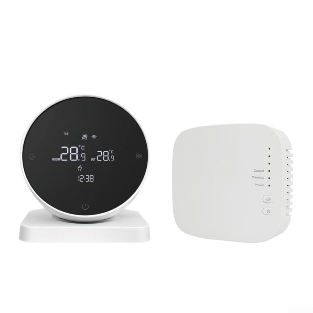 RF433 - Termostato WiFi para caldera de gas, para Tuya App Remote 7 días programable bloqueo infantil (con WiFi)