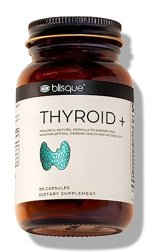 Blisque â Thyroid Support Supplement Complex for Healthy Metabolism and Increased Energy, Clarity, and Focus | Doctor-Approved | with Iodine, Ashwagandha, Zinc, L-Tyrosine | 90 Capsules