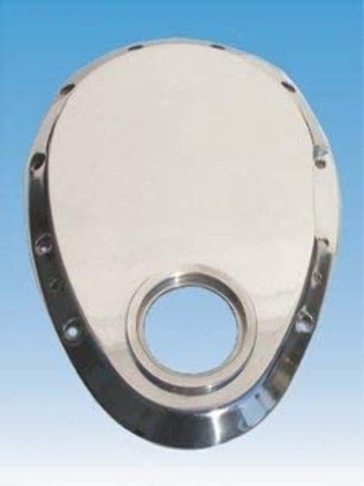 Milodon 14810 Polished Aluminum Timing Cover with Big Block Snout for Small Block Chevy