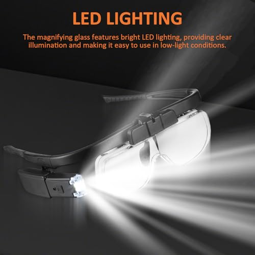 Gafas lupa con luz LED para evitar la fatiga ocular 4