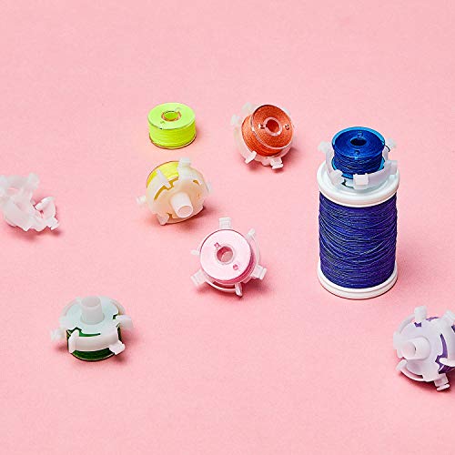 Image of WILLBOND 50 Pieces Bobbin Holder Sewing Clips Tool for Spools of Thread | Bobbin Small Clips Accessory, Keep Thread Tidy on Bobbins and Spools, Clear Clips for Sewing Supplies, Prevent Unwinding