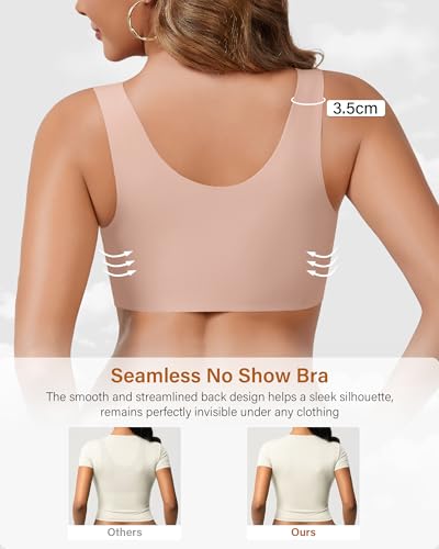 Image of Wireless Bras for Women No Underwire Seamless Full Coverage T-Shirt Bra