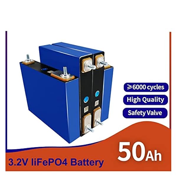 Lithium Batterijen 1/4/8/16/32 STKS Lifepo4 Batterij 50 Ah 3,2 V Diepe Cycle Batterij Zonne-energiesysteem voor 12V 24V 48V Camper (Kleur: 16STUKS)