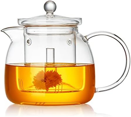 Unbreakable Glass Teapot with Removable Infuser, Glass Teapot Kettles Stovetop Safe, 46oz/1350ml Large Capacity Glass Tea Kettle, Teapot for Loose Leaf and Blooming Tea and Fruit Tea (46 OZ) Unbreakable Glass Teapot with Removable Infuser, Glass Teapot Kettles Stovetop Safe, 46oz/1350ml Large Capacity Glass Tea Kettle, Teapot for Loose Leaf and Blooming Tea and Fruit Tea (46 OZ)