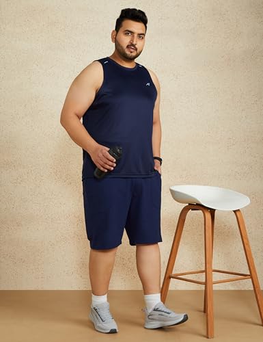 Image of Amazon Brand - Symbol Men's Polyester Color Block Active Regular Fit Sports | Round Neck | Sleeveless T-Shirt