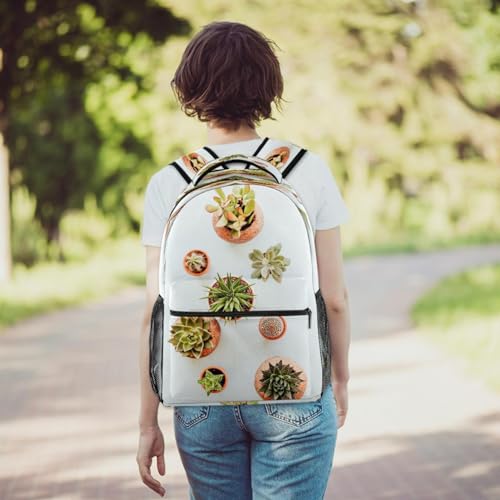 Sac à dos d'école plantes grasses multicolore de 29.4x20x40cm