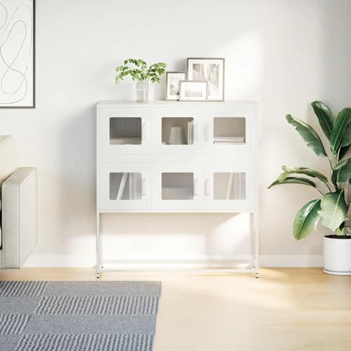 Armario de metal de acero laminado resistente y comoda blanca minimalista 5