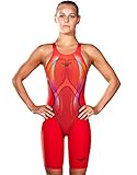 Kostüme Ausschreibung Speedo Fastskin LZR Racer X Openback Kneeskin Wettkampf-Badeanzug für Damen, Langer Wettkampf-Badeanzug, 8-09752B454_25, rot (Lava red/schwarz/Electric pink), 25