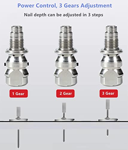 Manual Mini Steel Nail Gun 3 Gears Power Adjustable Wall Nail Guns for Ceiling/Wire Hider/Fixture Install Nail Shooting Machine Fastener Tools with 100 Pcs Round Nails (Nail Gun Set)