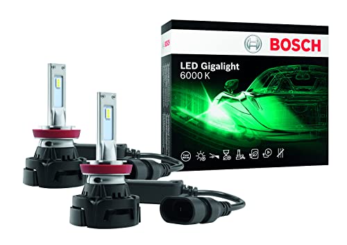Bosch ~H8/~H11/~H16 LED Gigalight - faros delanteros para automóviles - 12 V 30 W, blanco frío 6000 K - juego de 2 bombillas LED - solo para uso todoterreno