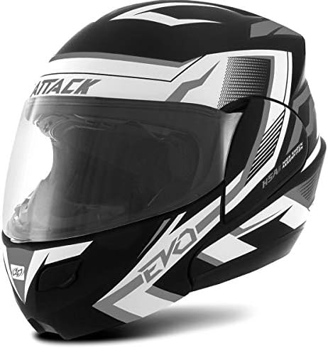 CAPACETE ESCAMOTEÁVEL PRO TORK ATTACK EVO FOSCO PRETO - CINZA TAM...