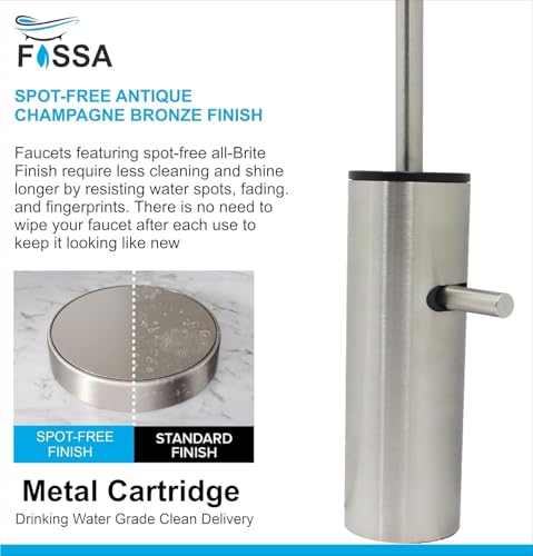 Image of Fossa Opera J Bend RO Tap Kitchen Water Filter Faucet, 100% Lead-Free Drinking Water Faucet Stainless Steel Brushed Nickel Finish Silver