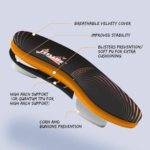 FEELLIFE Plantar Fasciitis Relief Arch Support Gel Shoe Insoles (2 Colors, Various Sizes) - image 2