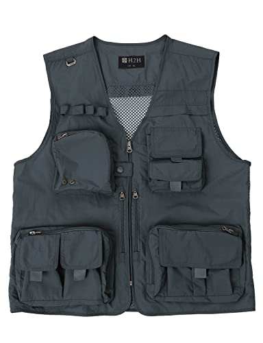 Image of H2H Men's Active Wear Outdoor Vests Work Safari Fishing Travel Utility Summer Vest