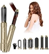 6 in 1 Hair Dryer Brush, Detachable Blow Dryer Brush, Negative Ionic Hot Air Brush, Hair Styling ...