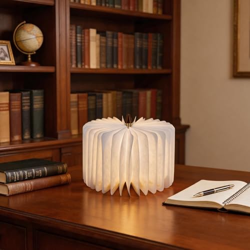 Image of 8.3 Inch Wooden Book Lamp, Book Lovers Gifts,Teacher Appreciation Gifts for Women, LED Ambient Lighting, Magnetic Mood Lighting for Home&Library Decor (Maple)