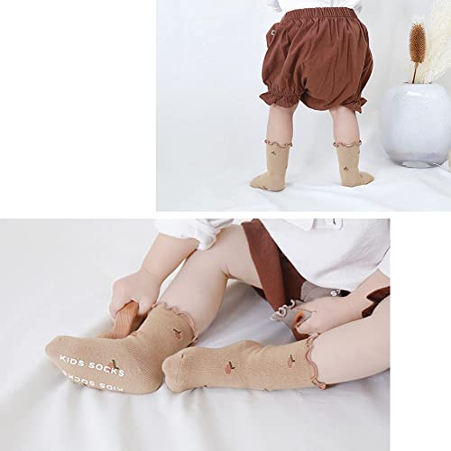 Watoche Baby Girls Socks Toddlers Ruffle Socks Frilly Socks For Toddler Girls Baby Nonslip Cotton Socks With Grips(Anti-Slip Flower,1-3T) #TOP5