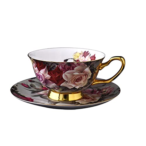 Tasse à café en porcelaine rose vintage, cadeau idéal avec soucoupe thé