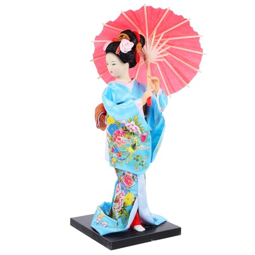 Amosfun Japanese Kimono Geisha Doll Figurine 9.4 Inch Traditional Maiko