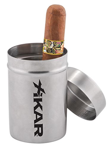 Xikar Ashtray Can, Portable, Stainless Steel Construction, Fits Into Most Cup Holders, Ring