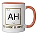 Ah The Element of Surprise Chemistry Science Humor Ceramic Mug, Orange/White