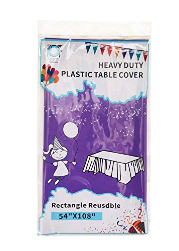 12 Pack Lavender Purple Plastic Tablecloth 54" X 108" Rectangle Heavy Duty Disposable Table Covers for Party Banquet Birthday Wedding Thanksgiving Christmas