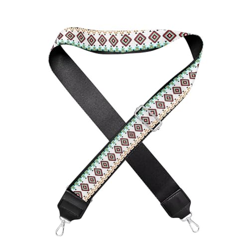 Image of GLENLCWE Aztec Print Wide Shoulder Strap Adjustable Geomatry Print Replacement Belt Guitar Style Crossbody Bag Handbag Strap Canvas Straps