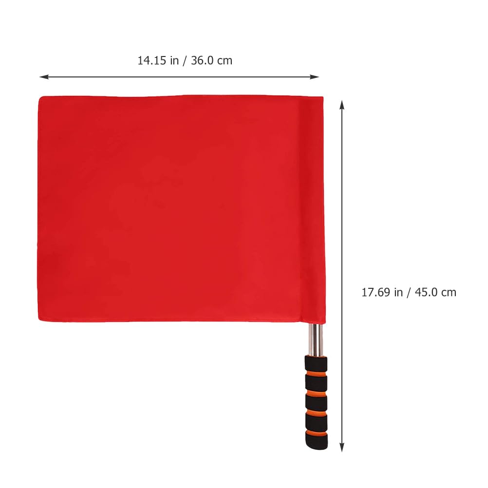 Bandera de señalización deportiva árbitro con varilla de acero inoxidable y mango de esponja