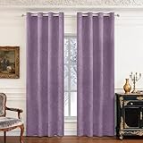 Ystyle Verdunklungsvorhänge Samt 2er Set, 140 x 245 cm, Thermovorhang Kälteschutz, Gardinen Mit Ösen, Blackout Curtain Für Schlafzimmer Esszimmer, Gardinen Wohnzimmer Modern, Lila