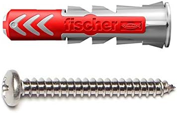 DuoPower 1/4" x 1-3/16" Universal Wall Anchors with Screws for Concrete, Brick, Drywall and Wood - 50 Anchors & 50 Screws