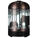 Round Rich Essential Oil Diffuser -120ml Cool Mist Humidifier -14 Color LED Nihgt Lamps -Crafts Ornaments All in One is The Upgrade Whisper-Quiet Ultrasonic Metal Elephant Humidifiers US 120V