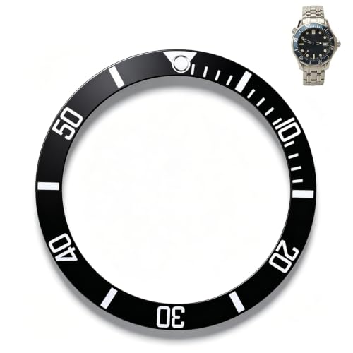 Image of equlup Watch Bezel, 38mm OD 30.6mm ID 1.6mm H Ceramic Watch Bezel Insert Loop Replacement for Wristwatch Repair Watchmaker Tool (Black)