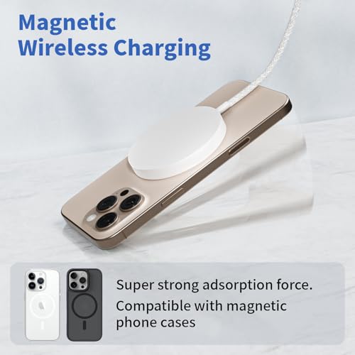 Image of 25W[Apple MFi Certified] Magnetic Wireless Charger iPhone Charger Fast Charging,6FT Apple Mag Safe Chargers Pad 35W Adapter Block for iPhone 17E /17 Pro Max /Air /16 ProMax /16 /15 Plus /15,AirPods