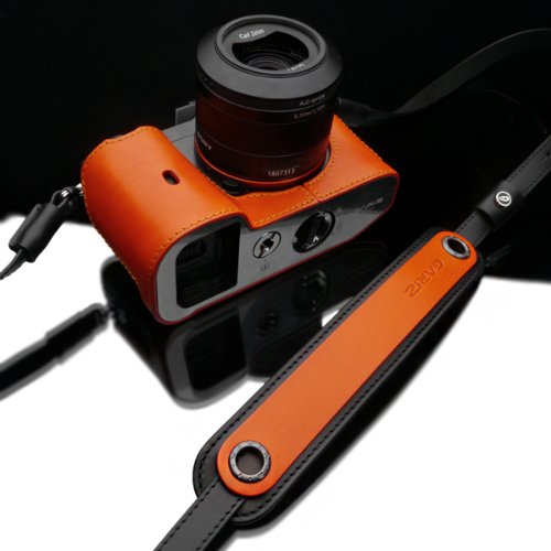 Gariz Genuine Leather Xs-Chlsnor2 Camera Neck Strap For Mirrorless Cameras - Sony, Leica, Fuji, Olympus, Panasonic, Ricoh, Samsung, Sigma, Nikon, Canon - Orange #TOP4