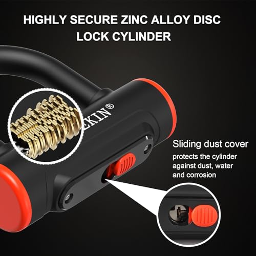 INTEKIN Motorcycle Lock 3.3FT/100cm Motorcycle Chain Lock 8mm/10mm Thick Bike Chain Lock Heavy Duty Security Chain Lock Anti Theft Motorcycle Lock with 16mm Disc Lock for Motorcycles, Gates, and More