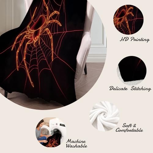 Couverture araignée néon plaid microfibre doux lit et grand canapé - 6