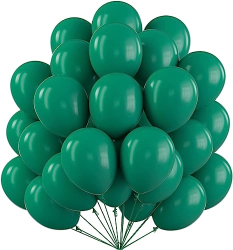 Image of 50 Pcs Retro Balloons Made of Strong Rubber (Retro Forest Green)